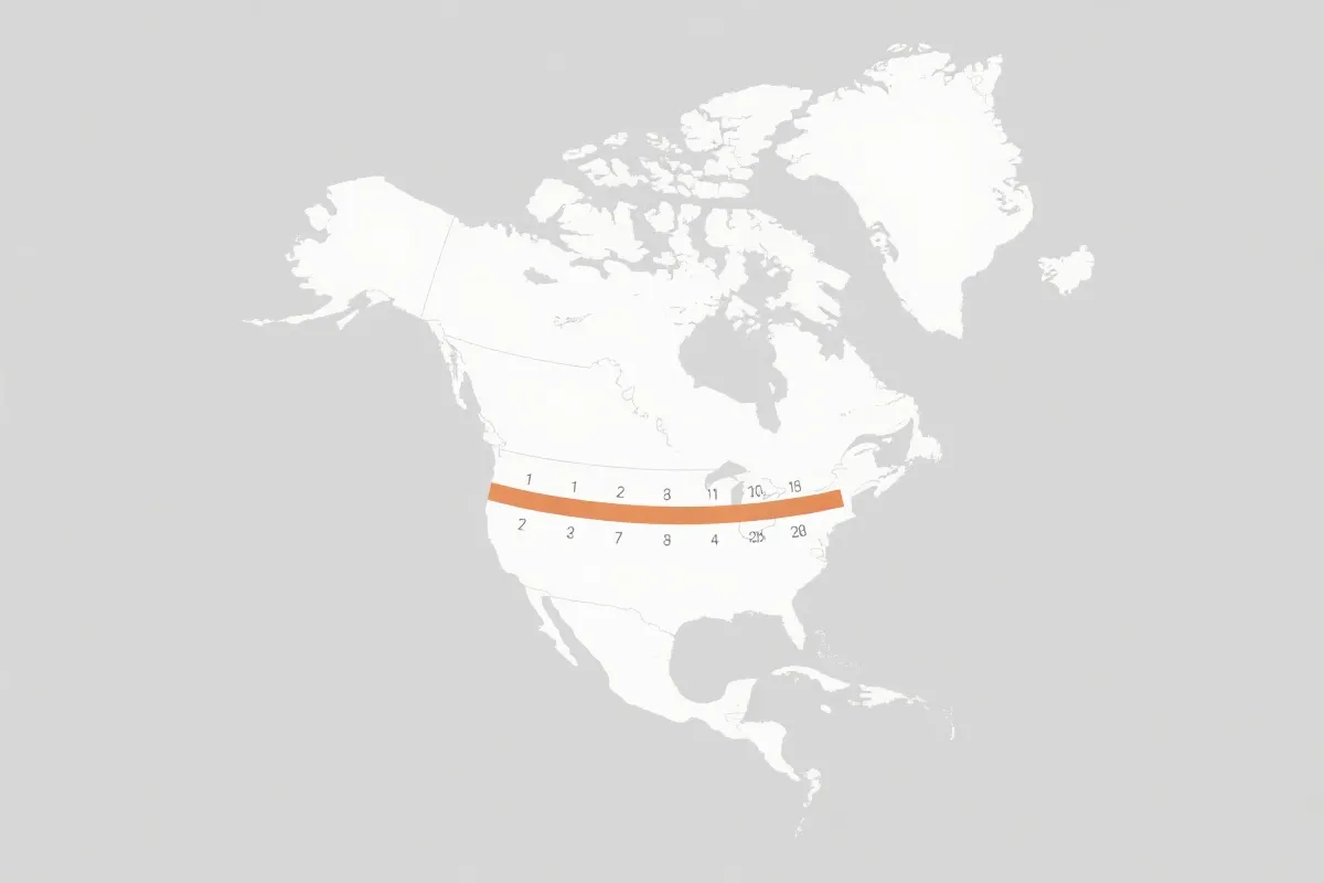 美加墨举办地时区示意图